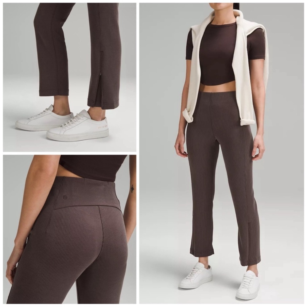 Lululemon Ribbed Sofstreme Zip-Leg HR Crop 25” Size: 6